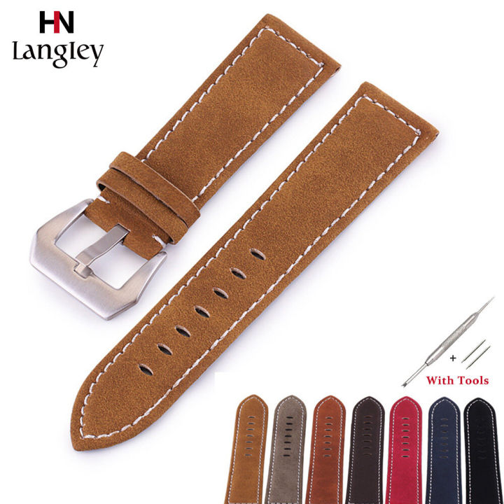 18 20 22 24mm width Matte Cow leather Watch Band High Quality Wristwatch Straps Watches Accessories With Tools