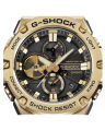 Casio G Shock GST-B100 Series Round Analog+Digital Gold Ion Plated Bazel World Time Stop Watch Hourly Time Signal Full Auto Calender (to year 2099) LED Light (Super Illuminator) Battery Level Indicator Power Saving Mobile Link Watch-GST-B100GB-1A9DR. 
