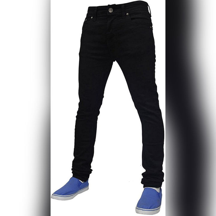 Mens Stretch  Slim Fit Denim Black Jeans Pants