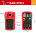 Pocket Multimeter Digital Ammeter  Measure Multi Meter UNI-T UT33A UT33B UT33C UT33D Plus Voltmeter Professional Resistance. 
