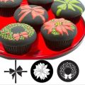 Cupcake Textures design 3 Pcs Different Scroll Textures cake stamp Round Cookies Fondant Cake Molds Winter Style Cupcake Texture Tops. 