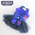 Pet Dress for Dogs Pet Wedding Couple Tang Dress Elegant Coil Buttons with Bow Tie Mesh Patchwork Cute Thickened Pet Dress Travel Dog Clothes. 