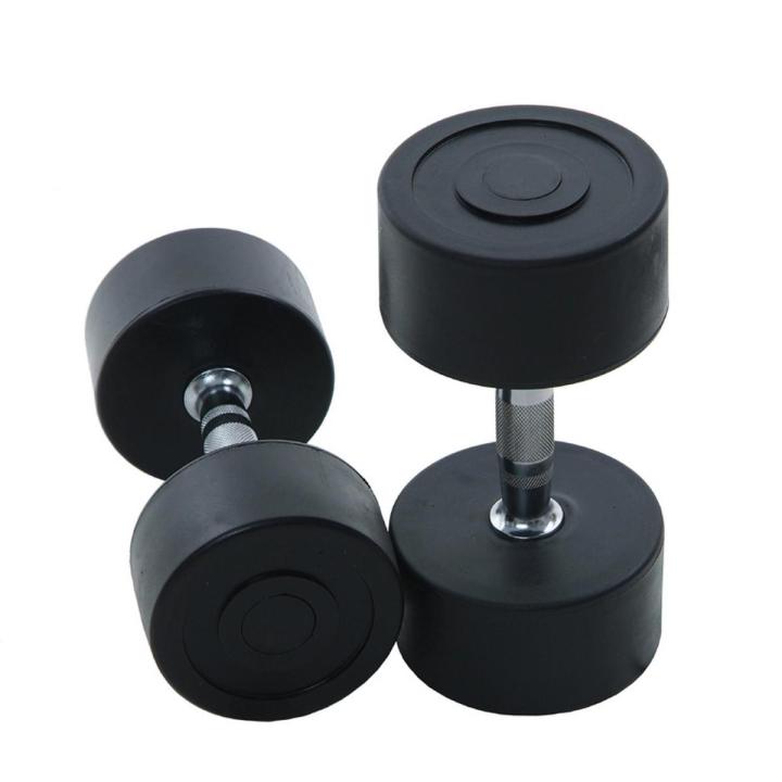 Pair Of Rubber Coated Dumbells - 2KG - Black