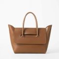 Classic Brown Leather Tote Bag. 