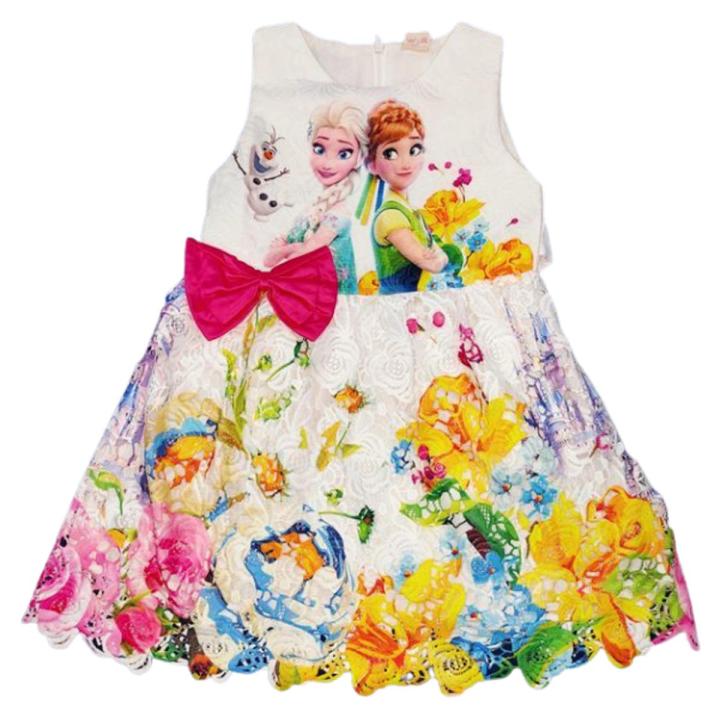 Elsa and Anna Frozen Princess Dress for Girls Casual Theme