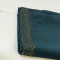 LADIES SUMMER SHAWL PURE FARMAL STAFF ONE SIDE STONE DESIGN COLOUR (BLUE). 