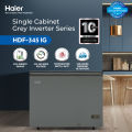 Haier 12.9 Cu Ft - HDF-345 IG - Inverter - Single Door Series - ( Inverter + Balanced Cooling + Super Freeze Function + Ref & DF Adjustable ) Grey Colour Deep Freezer- 10 Years Brand Warranty. 