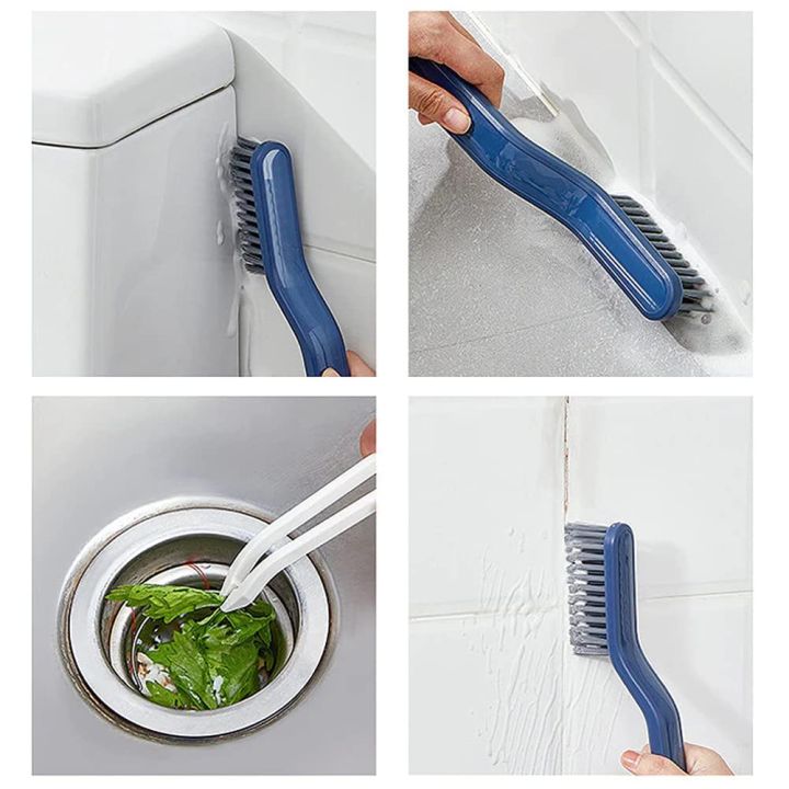 Multifunctional Floor Seam Brush, 2-in-1 Floor Seam Brush, Clip Hair Window Cleaning Brush, Bathroom Cleaning Brush, Grooved Gap Cleaning Brush, for Wall Tiles, Window Frames