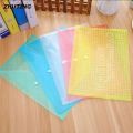 Pack of 3 My Clear Bag | Transparent Button File |Foolscap - Legal Paper Size File |Folders for School and Office Assorted Colors. 