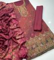 Lulusar Luxury Shamoz Silk Unstitched Suit For Women - 3 piece suit. 