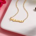 Golden Color Fashion Mama Letters Necklace Stainless Steel Mom Baby Lockbone Chain Pendant Choker Female Jewelry Mother's Day Gift. 