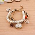 Golden Watch Pearls Bracelet – Stylish Ladies Watches for Girls | Bracelet Watch & Watch Bracelet. 