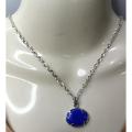 Silver Stainless Chain with Stone Locket Necklace Pendants for Girls Women Boys Men. 