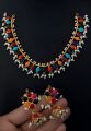 Kundan Excellence: Choukar Set with Jhumki Neckless in Available in  03 Colors (Golden, Multi, and Silver) Variations. 
