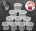 Disposable Plastic Takeaway Sauce Cups with Hinged Lids, 25ml and 50ml, Food Containers for Sauces and Snacks. 