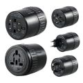 Universal Travel Adapter Black Multi-Shoe Standards US/AUS/UK/EURO Rotating Design 100-250VAC Portable Carry, Get Connected Worldwide. 