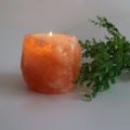 Natural Himalayan Pink Salt Candle Holder for Spa, Bedroom, and Living Room Soothing Glow, Air Purification, Stress Relief, and Allergy Reduction. 