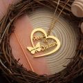 BUTTERFLY HEART COUPLE NAME NECKLACE. 