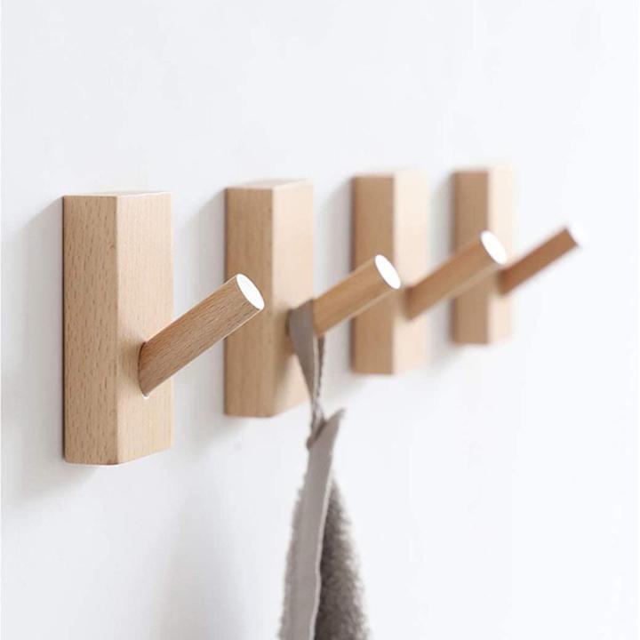 【FUN LIVE】 【YIDEA HONGKONG】Natural Wood Wall Hooks 1 Piece Wood Hooks Wooden Coat Hanger Coat Hooks Kit Coat Hooks For Towel Rails Multipurpose Decoration In The Bedroom, Living Room, Hallways