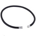 Thin Brown Black Braided Cord Rope Man Made Leather Necklace for Men Chocker Silver Color Stainless Steel Clasp 4/6/8mm LUNM09. 