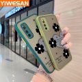 YIWESAN For IQOO Neo 3 Case Fashion Word Flower Thin Edge Frosted Transparent Hard Cases Shockproof Casing Full Cover Protect Case. 