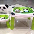 Panda Children Table and Chair Set (2 Chairs Included) For Kids Ideal For Arts & Crafts Snack Time Homeschooling Homework & More. 