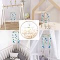 2X DIY Wooden Frame Kit,Baby Crib Mobile Wind Chime,Crib Bed Wood Mobile Hanger,Wooden Bead,Home Decor Nursery for Kids. 