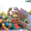 Single Row Bell Ring Wooden Bell Ring Percussion Instruments Hand-Held Drum Bells Children'S Musical Props. 