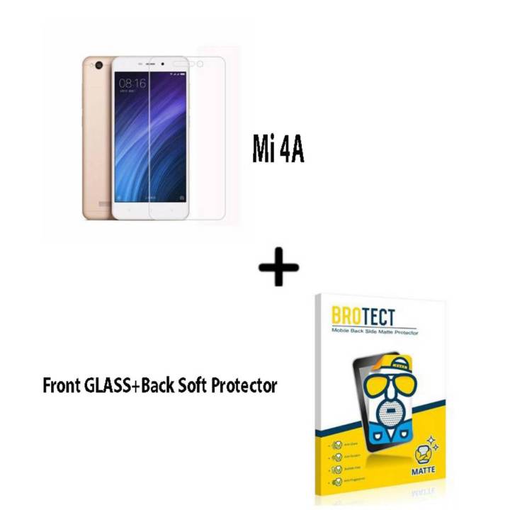 Xiaomi Redmi 4A Polish 2.5D Tempered Glass Screen Protector + Back Matte Protector Soft Skin Sheet Soft Film Protection For Xiaomi Redmi 4A
