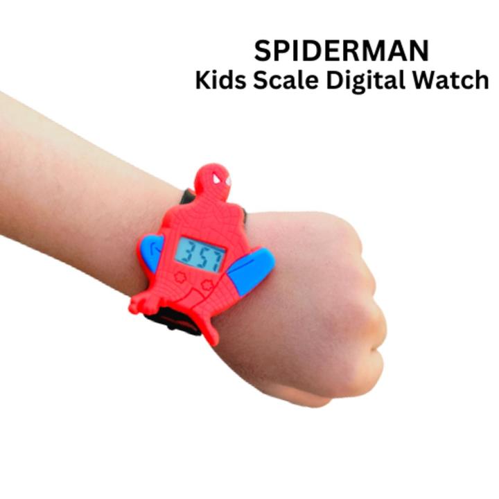Kids Spiderman Character Watch Scale Strip Digital Spiderman Watch for Kids