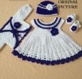 BABY GIRLS CLOTHES SET / CROCHET WOOLEN DRESS. 