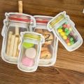 3 PCS Jar Zipper Bags,Food Storage Snack Sandwich Ziplock Bags,Reusable Airtight Seal Food Storage Bags,Leakproof Food Saver Bags for Travel Camping and Kids. 