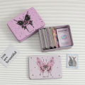 Hisocute Homemade Girl Butterfly Card Student Desktop Iron Sticker Stationery Headphone Storage Box. 