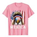 Merica Eagle Mullet 4 Juli bendera Amerika bintang kaus garis-garis merek baru kaus pria baju baru katun Camisas Hombre. 