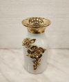 1 Pcs- Ceramic Porcelain Vase 11" Golden flower | White, Black. 