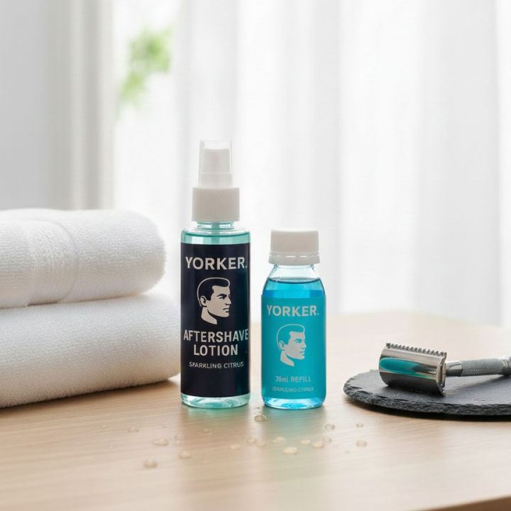 YorkER%20Aftershave%20Lotion%20Spray%20&%2075ml%20Refill%20Set%20%7C%20Sparkling%20Citrus,%20Aqua%20Blue%20%7C%20Soothing%20&%20Moisturizing%20Post-Shave%20-%20Image%203