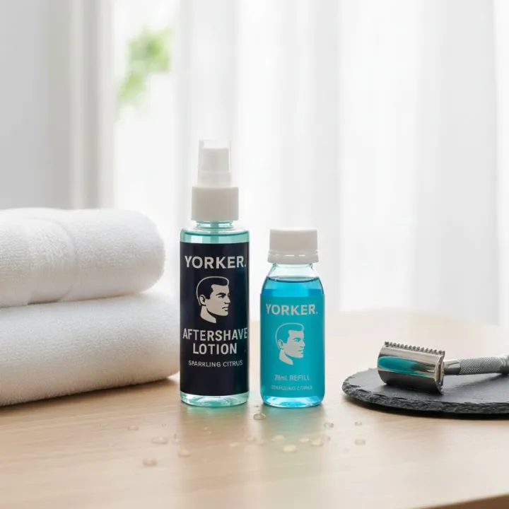 YorkER%20Aftershave%20Lotion%20Spray%20&%2075ml%20Refill%20Set%20%7C%20Sparkling%20Citrus,%20Aqua%20Blue%20%7C%20Soothing%20&%20Moisturizing%20Post-Shave%20-%20Image%203