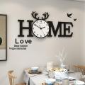 Alphabet HOME Large Wall Clock Modern Design Clocks- 3D laser cut - home decore  - wooden wall clock. 