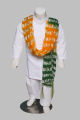 shalwar kameez for boys-Mehndi and Mayon Dresses-Cotton Kurta Shalwar Kameez(WHITE)-with yellow Dupatta-1 YEARS TO 12 YEARS. 
