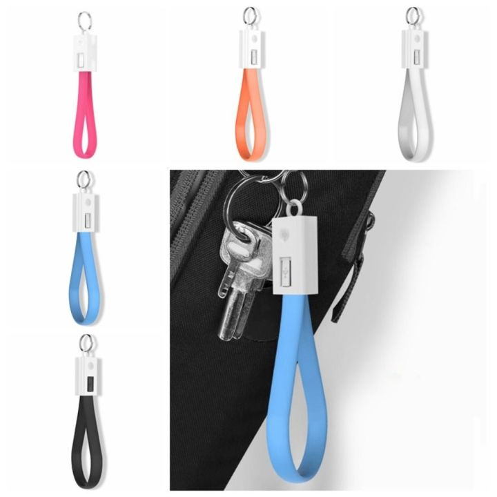 USB C Data Wire Type C Keychain USB Cable Micro USB Data Sync Mini Key Chain Charger Cord Keychain Lanyard Design 20cm Phone Accessories
