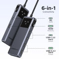 UGREEN Uno 6-in-1 USB-C Hub, 4K@60Hz HDMI, PD100W Charging, 10Gbps USB3.2, Compatible with MacBook Pro/Air M3, Samsung S25/S24 Ultra, iPad Pro, Laptop Docking Station. 