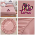 Dansunreve Solid Color Fittedsheet Cartoon Bedsheet Disney Fitted Bedsheets Strawberry Bear Winnie the Pooh Queen Fitted Sheet Soft Washed Breathable Skin-friendly Single King Size Bed Sheet. 