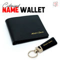 Customized Name Embossed On Genuine Leather Wallet and Key chain With Gift Box Packing (PERFECT GIFT TO SEND YOUR LOVED ONES). 