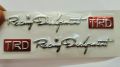 (2pcs) TRD, Red and Silver Silicon, Monogram, Sticker for Bikes, Cars, etc High Quality Silicon Stickers Silicon Coated. 