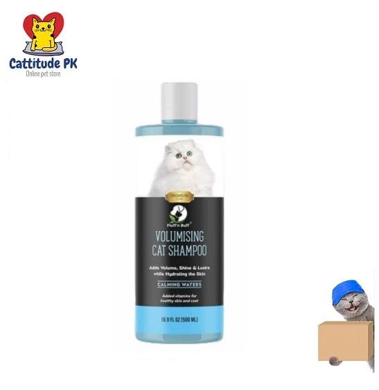 Fluff n Buff Volumising Cat Shampoo - Kitten & Cat Shampoo- Boost Cat Fur Volume Shine & Lusture
