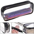 Transparent PVC Exam Pencil Case High Quality Student Zipper Stationery Storage Case Pouch Organizer for School Test. 