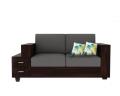 Solace 2 Seater with Cushion Wooden Sofa (Walnut Finish). 