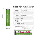 ELECTCOS USB rechargeable AA battery constant 1.5v with Type C Port (2/4 Cell) 2500 mWh/1667mAh. 