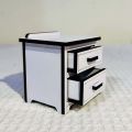 1-12 Scale Bed and Mattress Structure with 2 side tables 2 Lapms for doll house furniture set. 