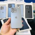 AG Glass Matte case with Apple logo For Iphone 11 12 13 14 15 Pro Max Back cover - Natural titanium. 